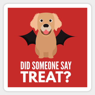 Golden Retriever Halloween Trick or Treat Sticker